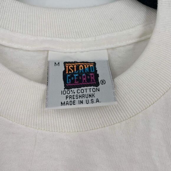 Vintage 80s Hilton Head Single stitch Tropical Fish T-Shirt White Medium - Picture 8 of 9